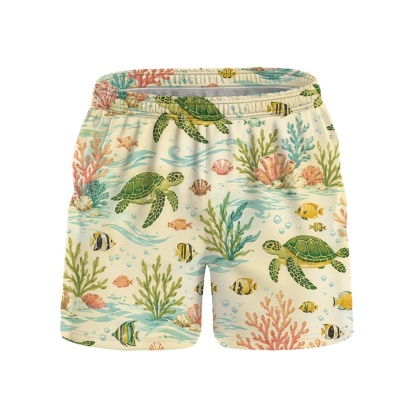 Hawaii Ivory Turtle Reef Bloom Camp Shirt