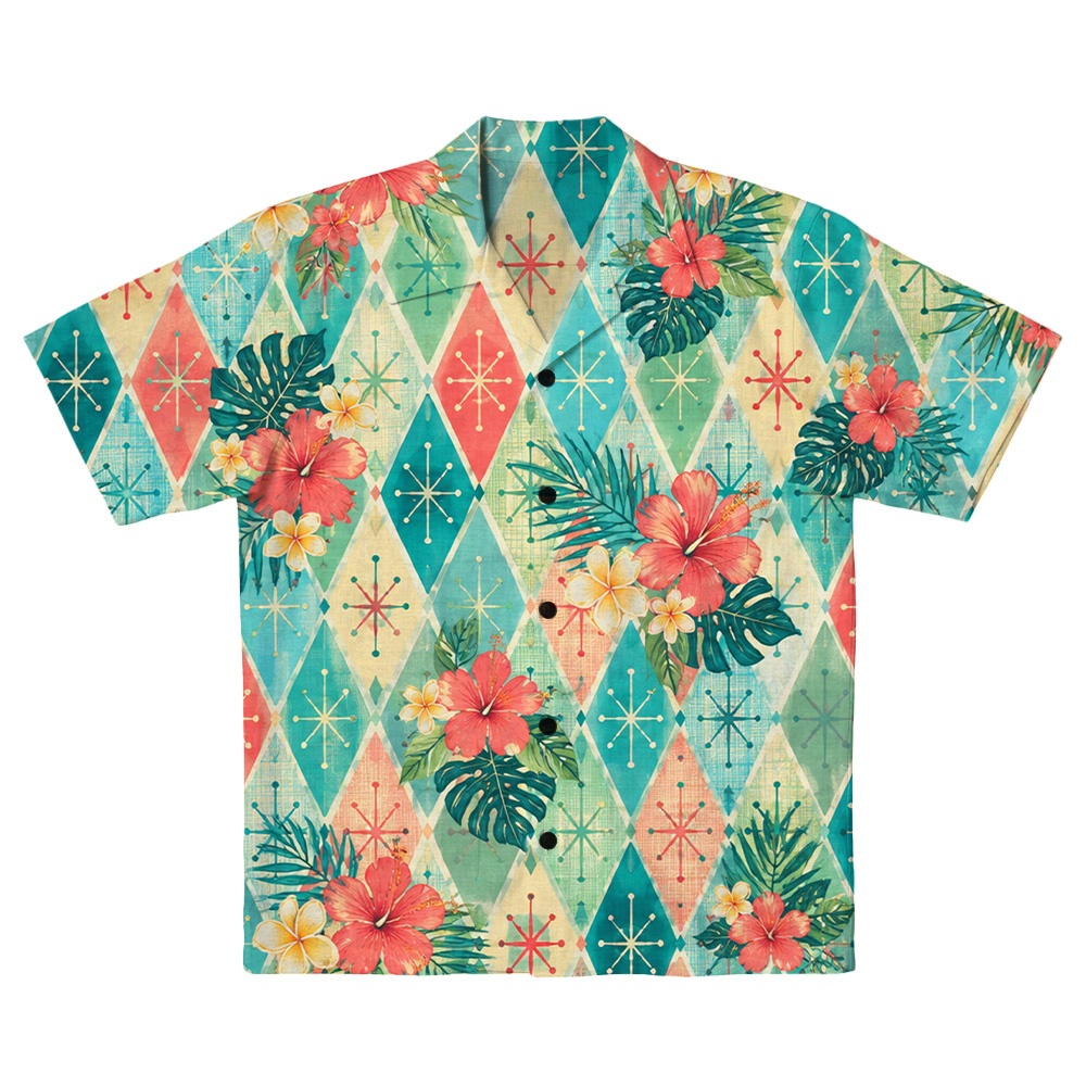 Hawaii Jade Atomic Diamond Shore Camp Shirt
