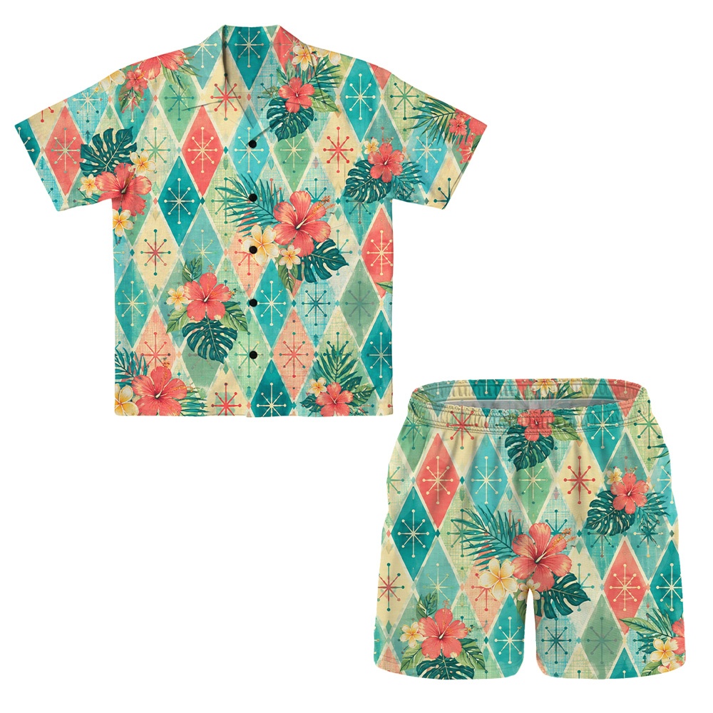 Hawaii Jade Atomic Diamond Shore Camp Shirt