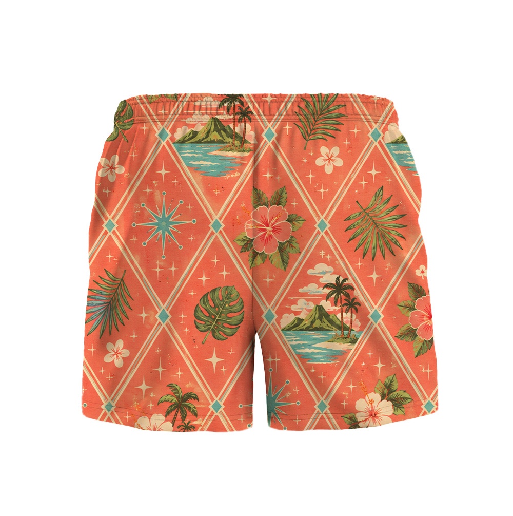 Hawaii Jade Atomic Teal Argyle Camp Shirt