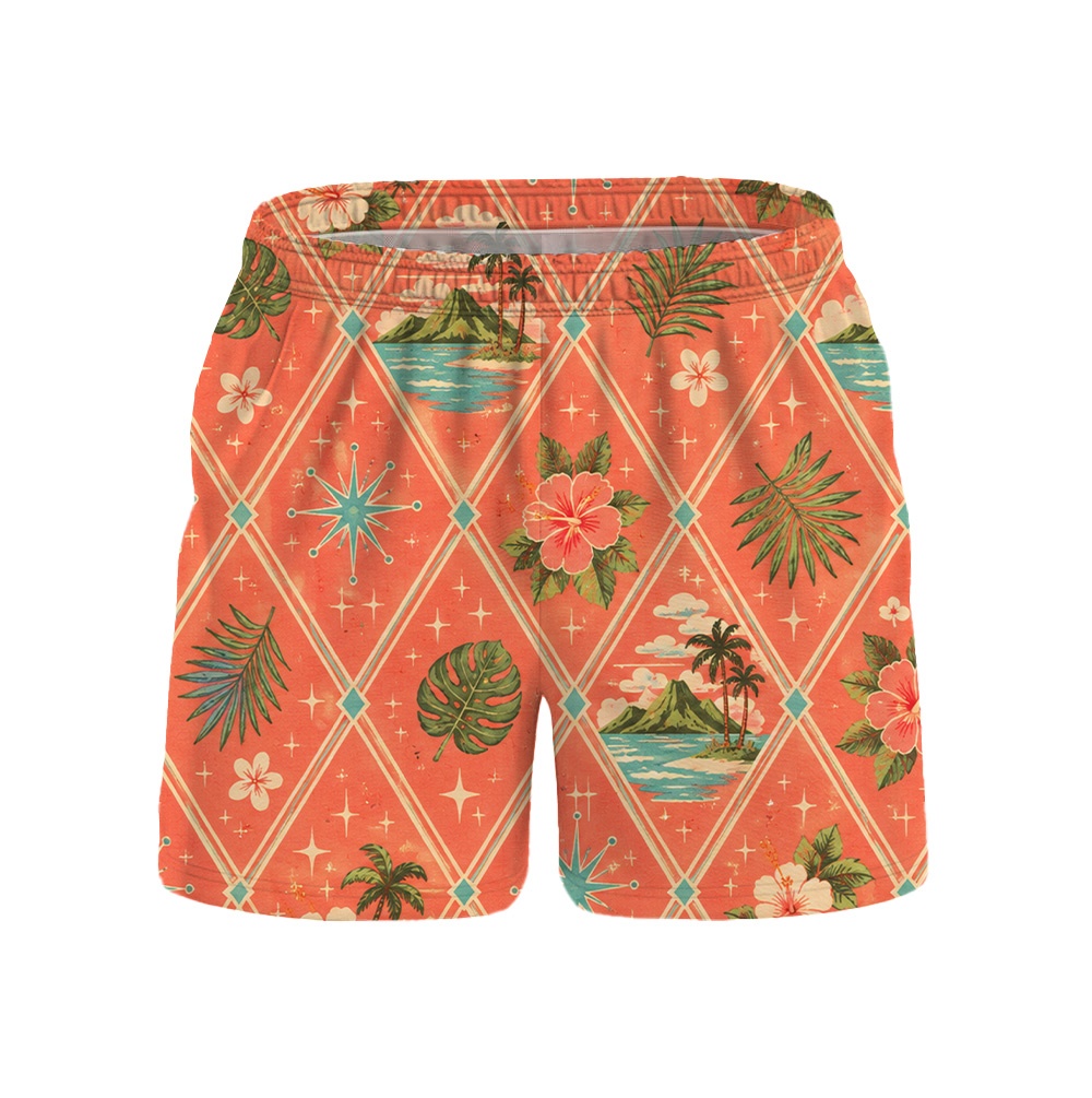 Hawaii Jade Atomic Teal Argyle Camp Shirt