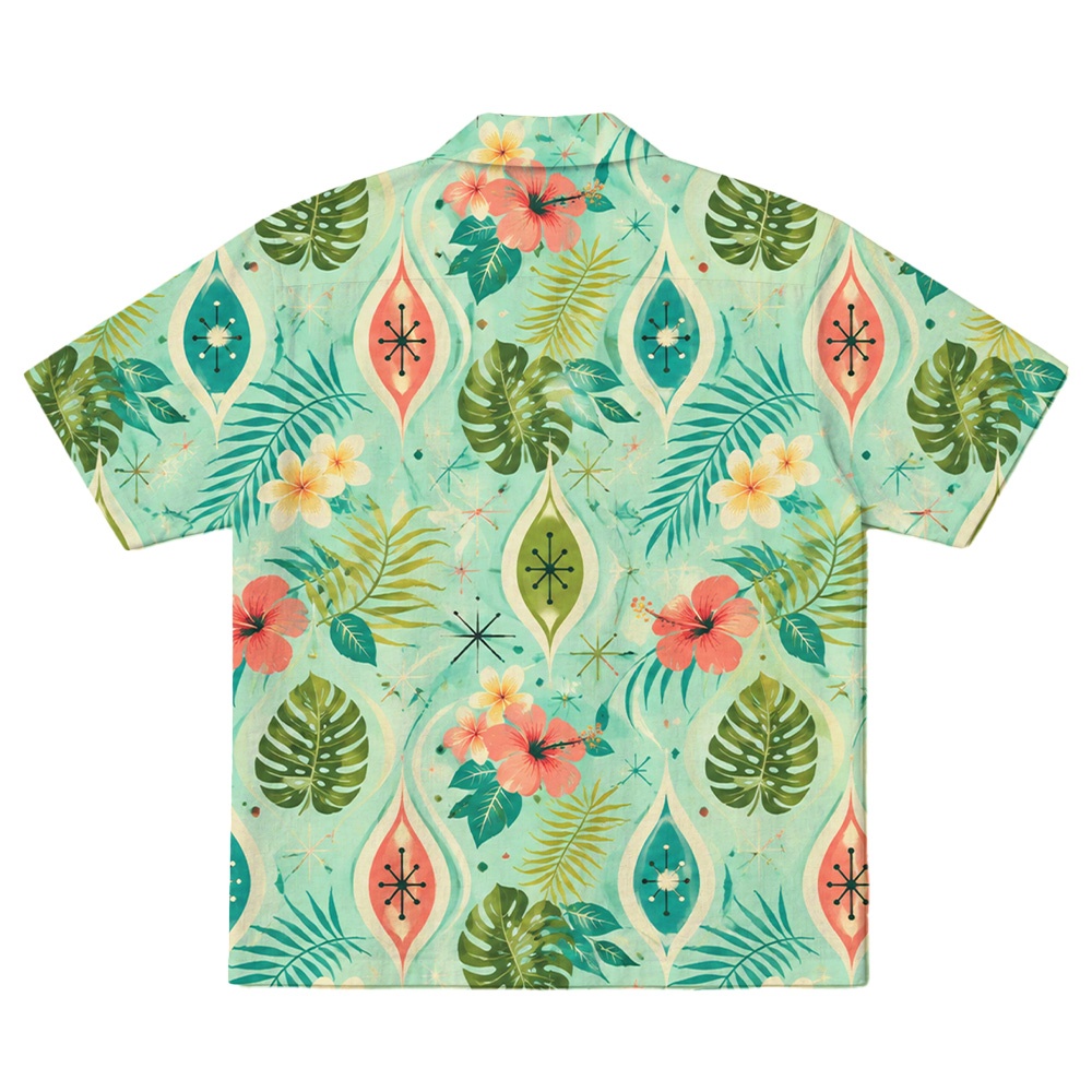 Hawaii Lagoon Atomic Argyle Hibiscus Camp Shirt