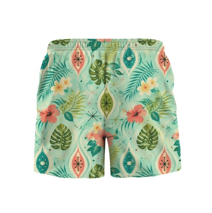 Hawaii Lagoon Atomic Argyle Hibiscus Camp Shirt