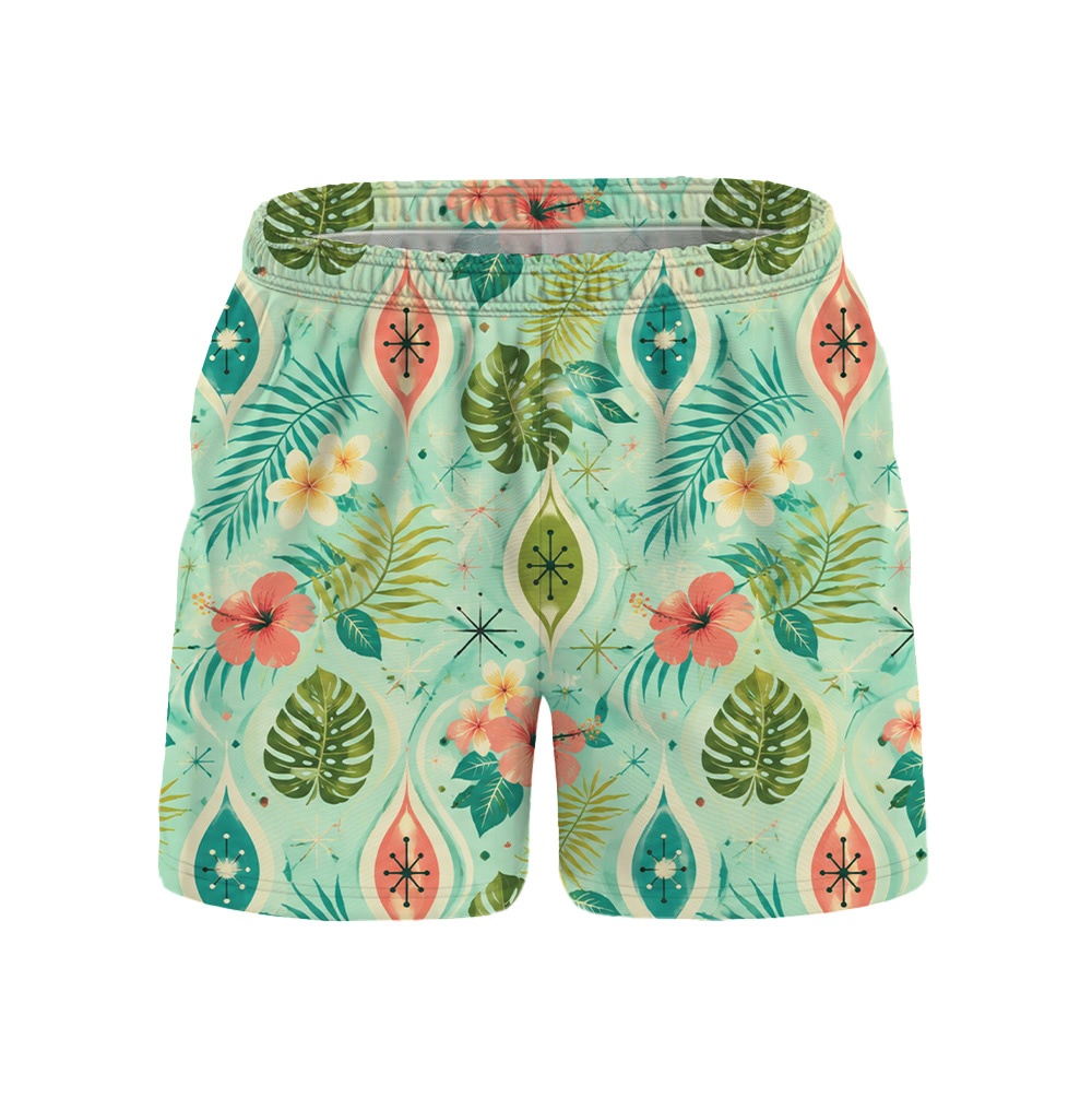 Hawaii Lagoon Atomic Argyle Hibiscus Camp Shirt