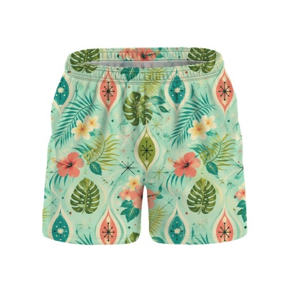 Hawaii Lagoon Atomic Argyle Hibiscus Camp Shirt