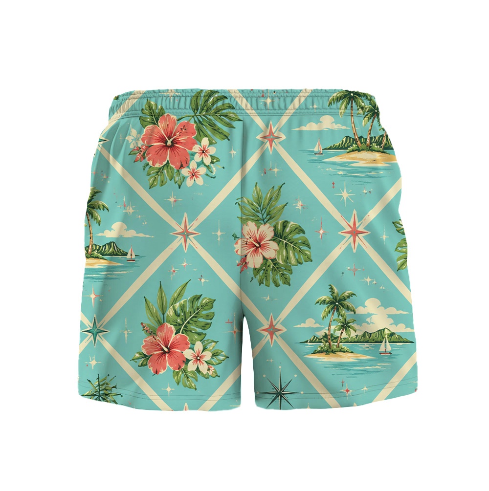 Hawaii Lagoon Atomic Cream Argyle Camp Shirt