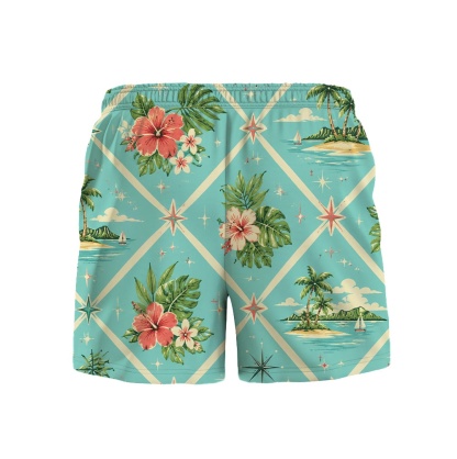 Hawaii Lagoon Atomic Cream Argyle Camp Shirt