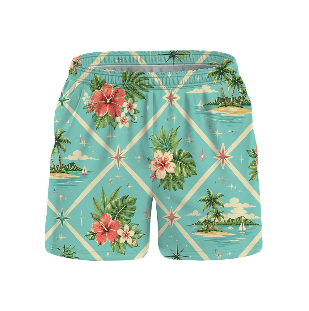 Hawaii Lagoon Atomic Cream Argyle Camp Shirt
