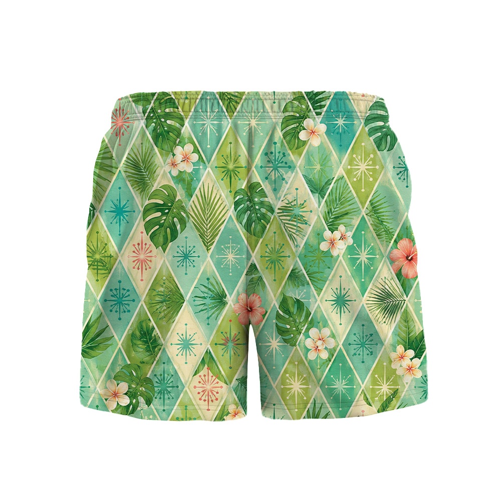 Hawaii Linen Atomic Aqua Diamond Camp Shirt