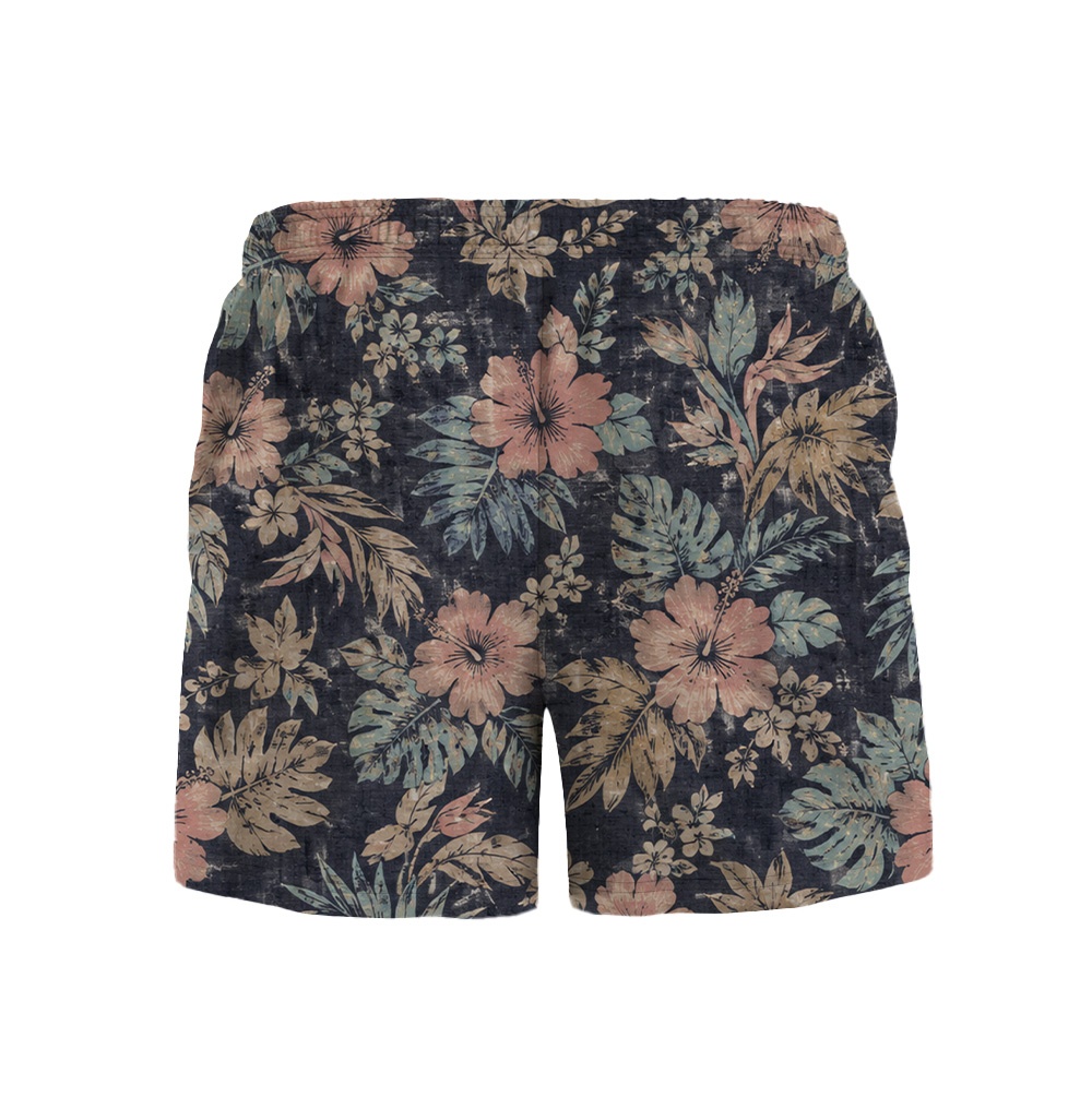 Hawaii Midnight Blush Hibiscus Fern Camp Shirt