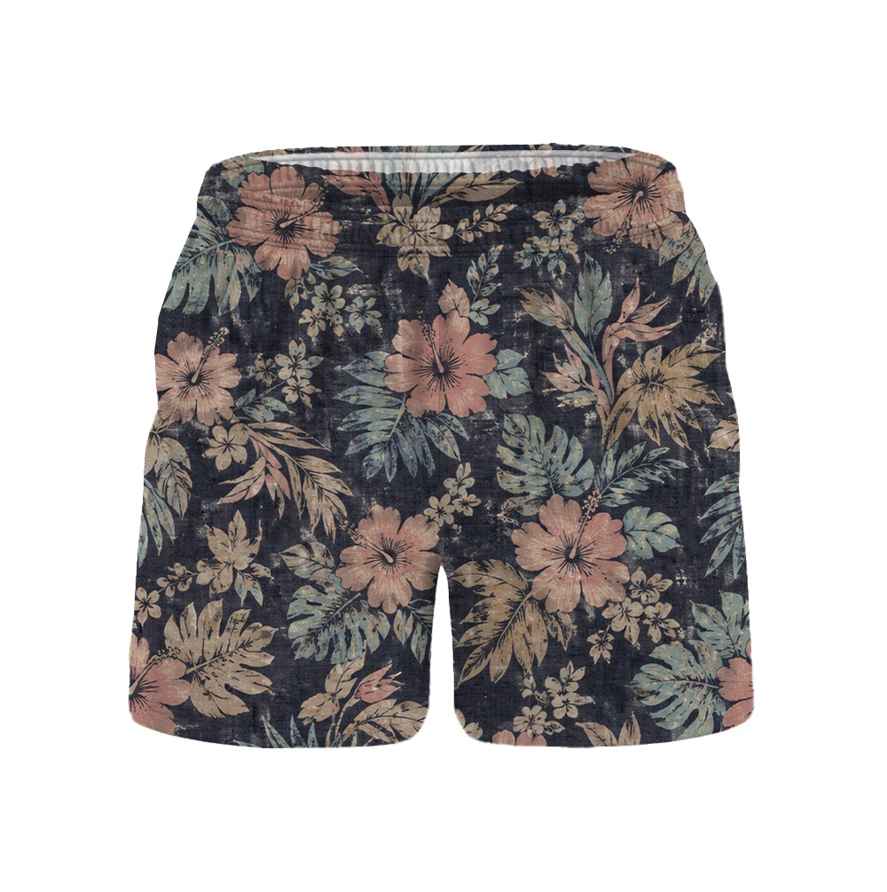 Hawaii Midnight Blush Hibiscus Fern Camp Shirt