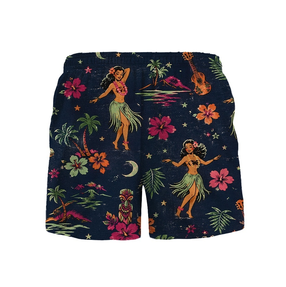 Hawaii Midnight Island Hula Dancer Camp Shirt