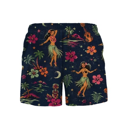 Hawaii Midnight Island Hula Dancer Camp Shirt