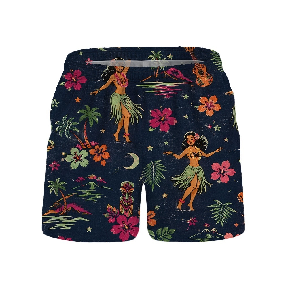 Hawaii Midnight Island Hula Dancer Camp Shirt