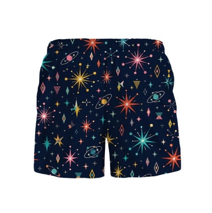 Hawaii Midnight Meteor Starburst Drawstring Shorts