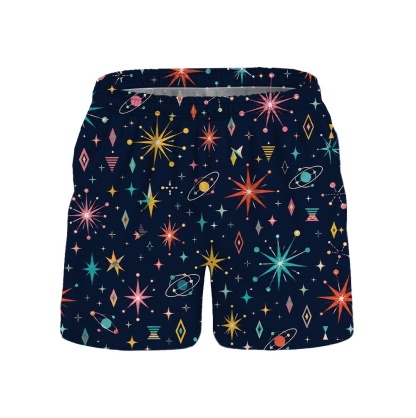 Hawaii Midnight Meteor Starburst Drawstring Shorts