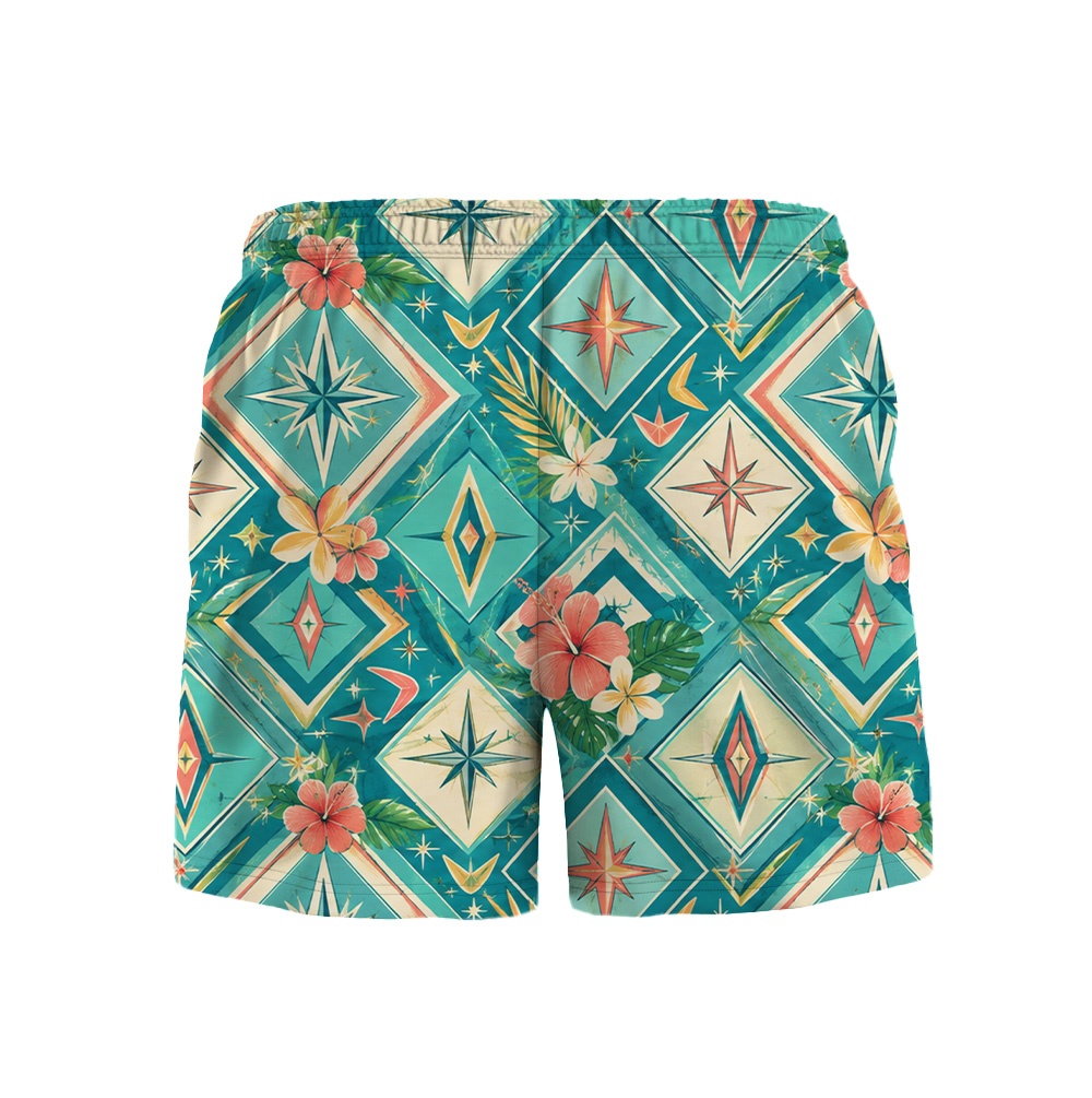Hawaii Mint Atomic Diamond Monstera Camp Shirt
