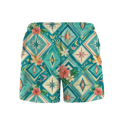Hawaii Mint Atomic Diamond Monstera Camp Shirt
