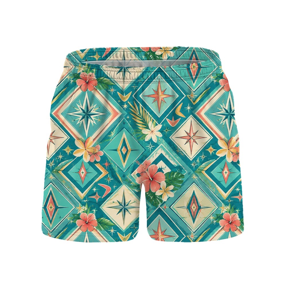Hawaii Mint Atomic Diamond Monstera Camp Shirt