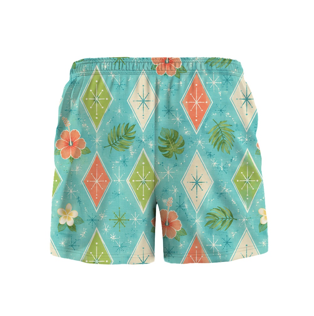 Hawaii Mint Atomic Ocean Diamond Camp Shirt