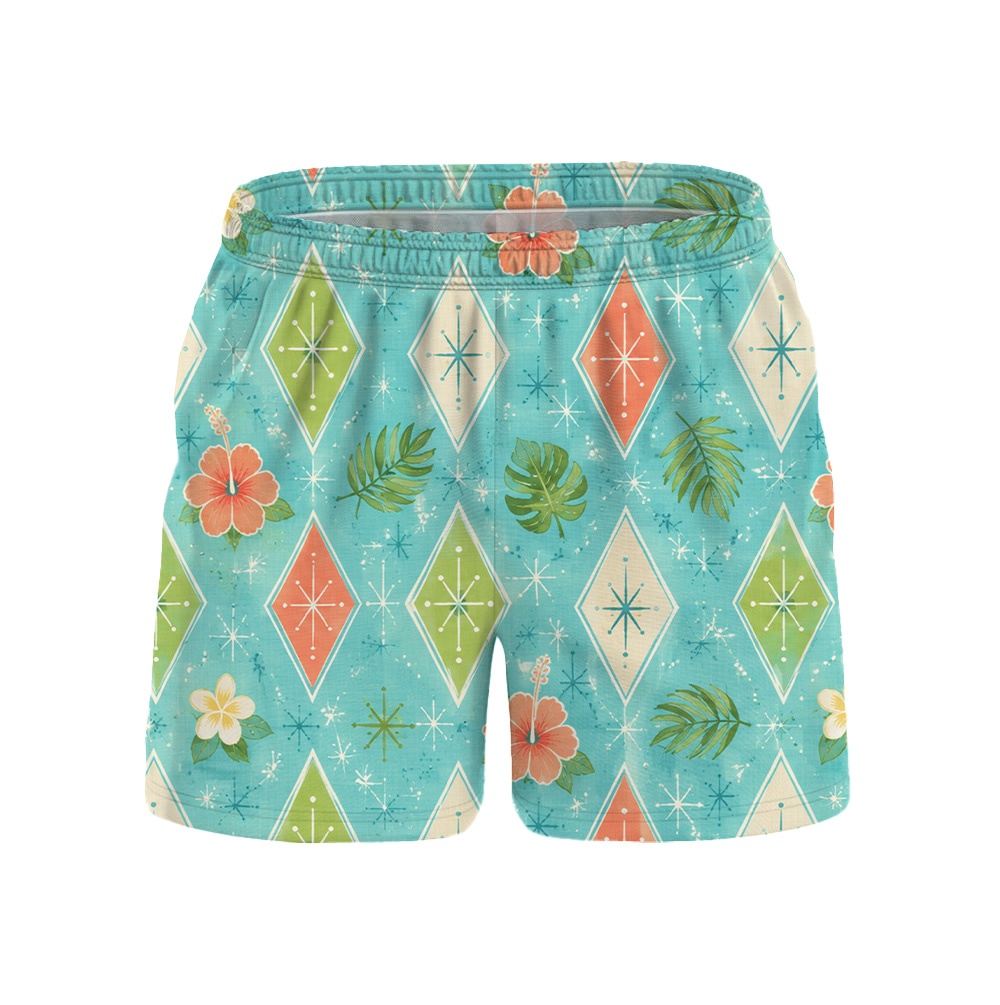 Hawaii Mint Atomic Ocean Diamond Camp Shirt