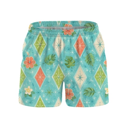 Hawaii Mint Atomic Ocean Diamond Camp Shirt