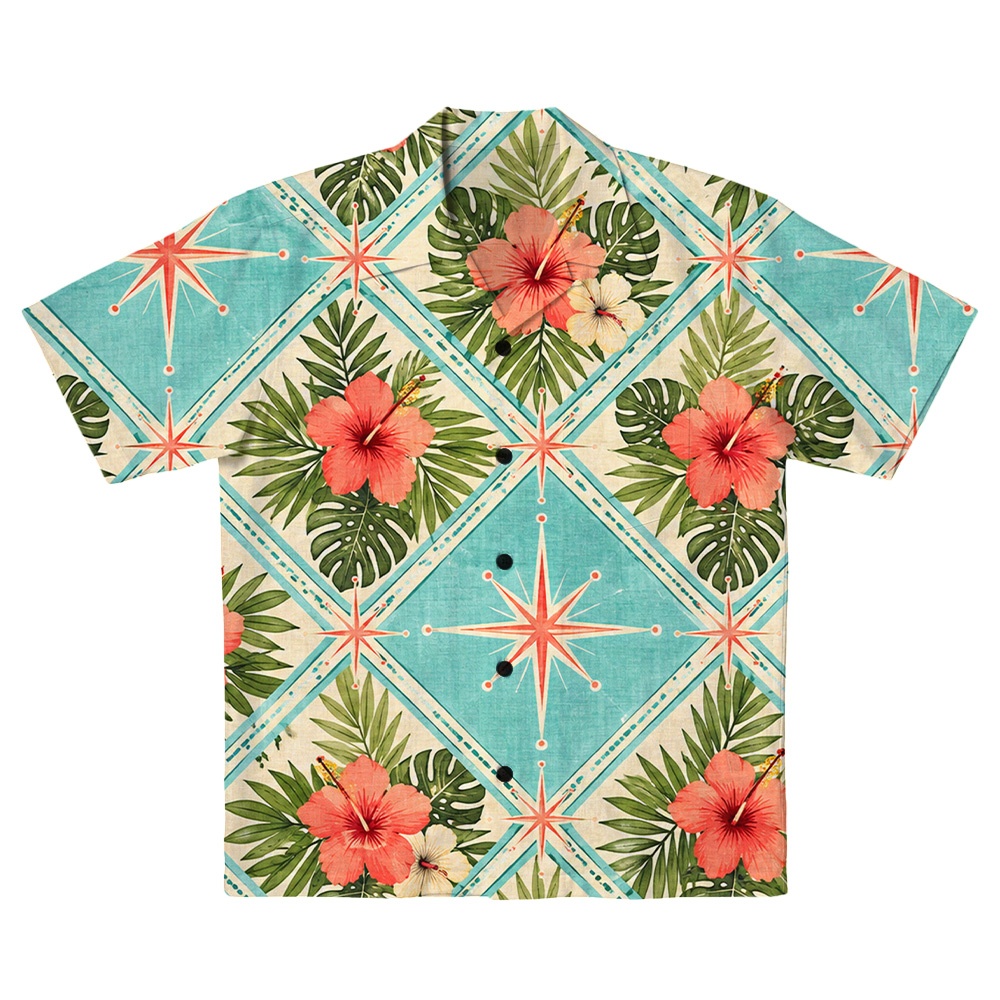 Hawaii Ocean Atomic Lagoon Argyle Camp Shirt