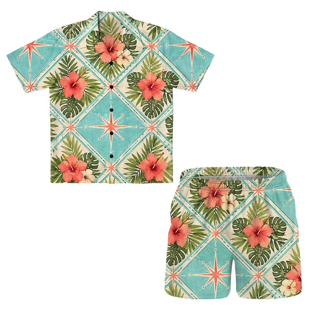 Hawaii Ocean Atomic Lagoon Argyle Camp Shirt