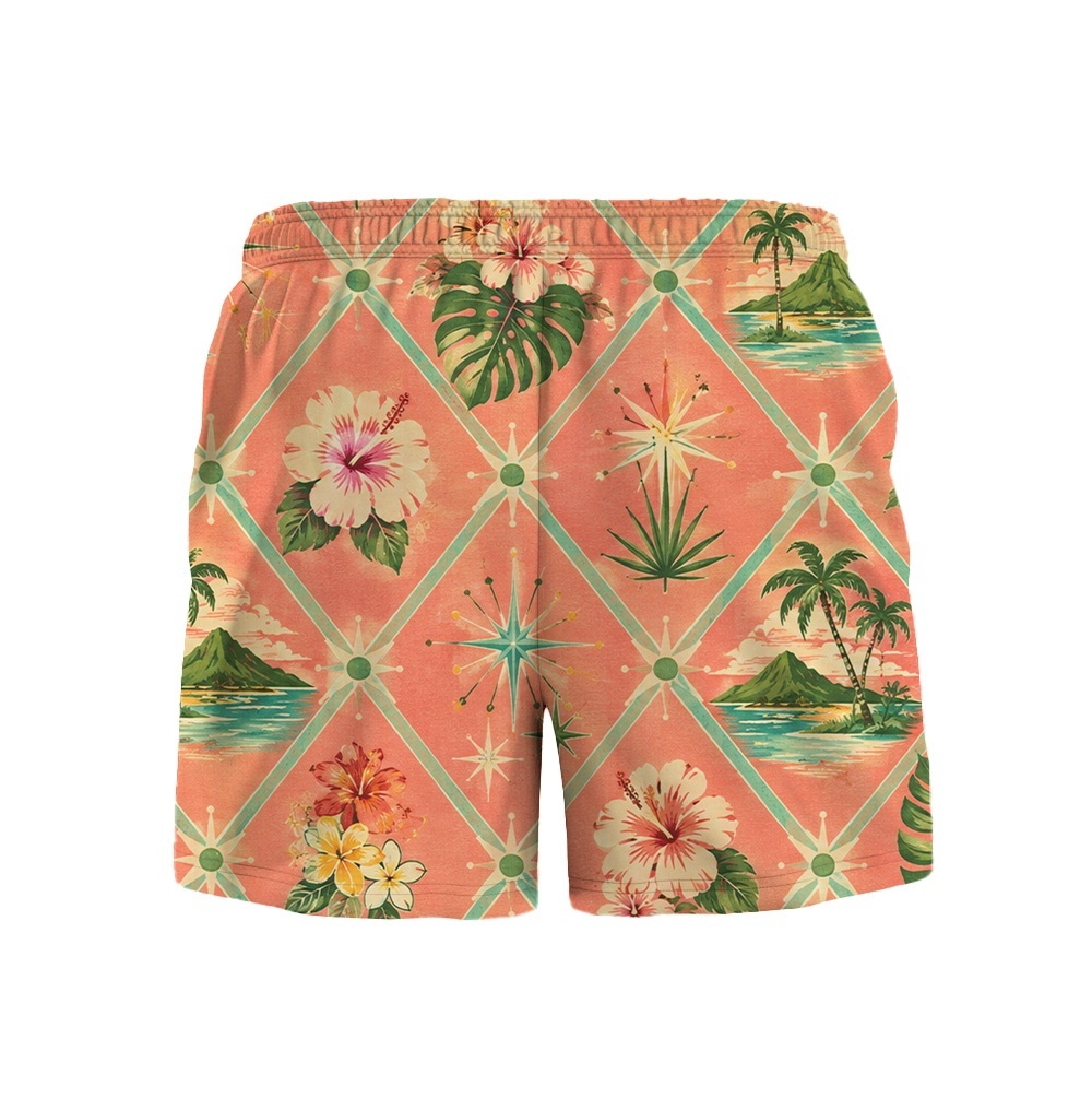 Hawaii Ocean Atomic Resort Grid Camp Shirt