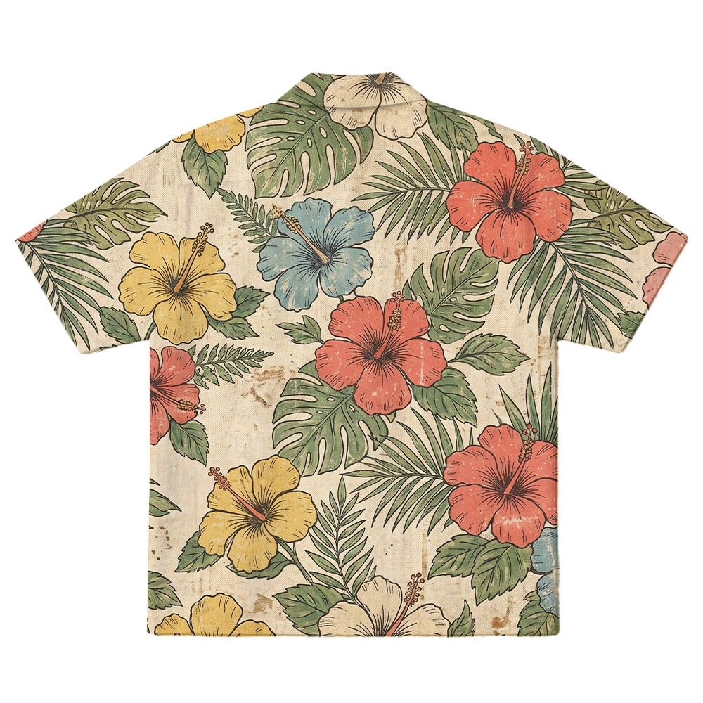 Hawaii Paradise Bird Leaf Camp Shirt