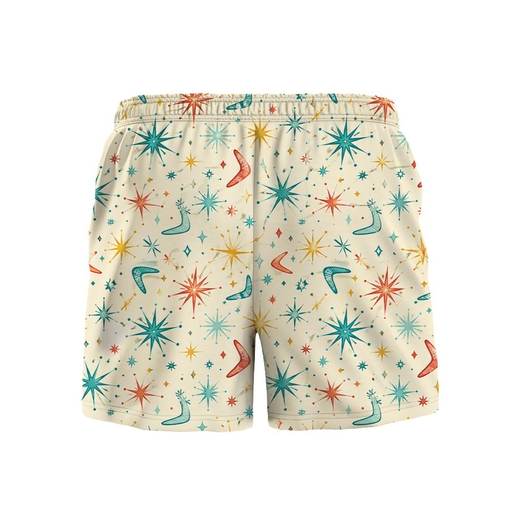 Hawaii Pastel Atomic Starburst Drawstring Shorts