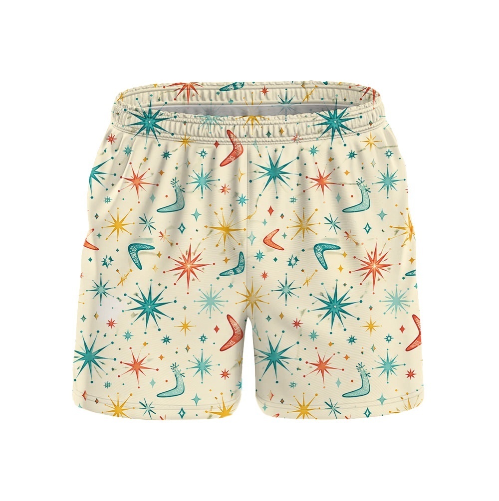 Hawaii Pastel Atomic Starburst Drawstring Shorts