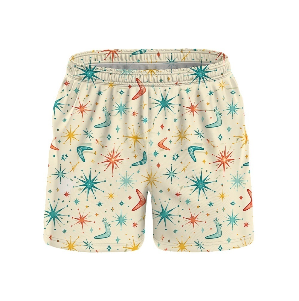 Hawaii Pastel Atomic Starburst Drawstring Shorts