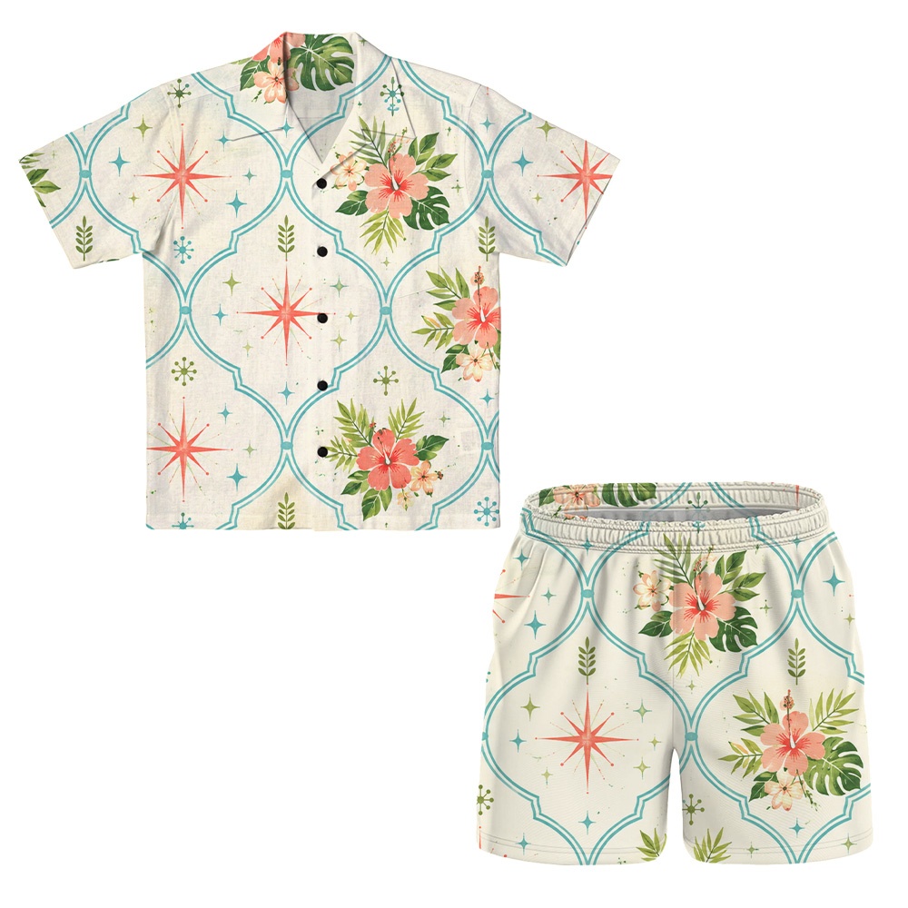 Hawaii Pearl Atomic Emerald Diamond Camp Shirt