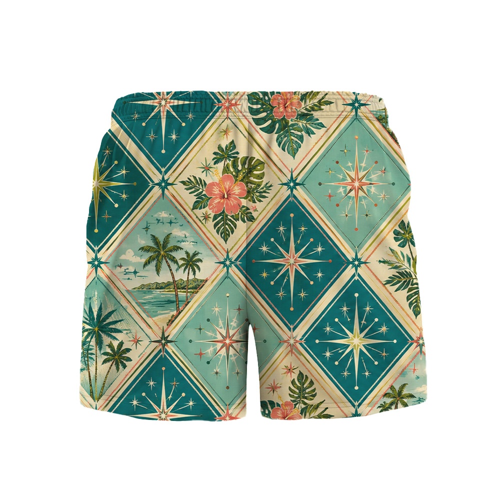 Hawaii Powder Atomic Salmon Argyle Camp Shirt