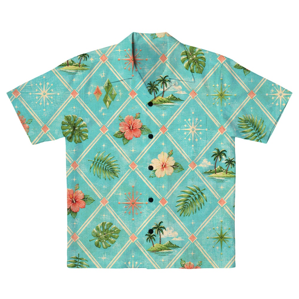 Hawaii Powder Atomic Sunset Diamond Camp Shirt