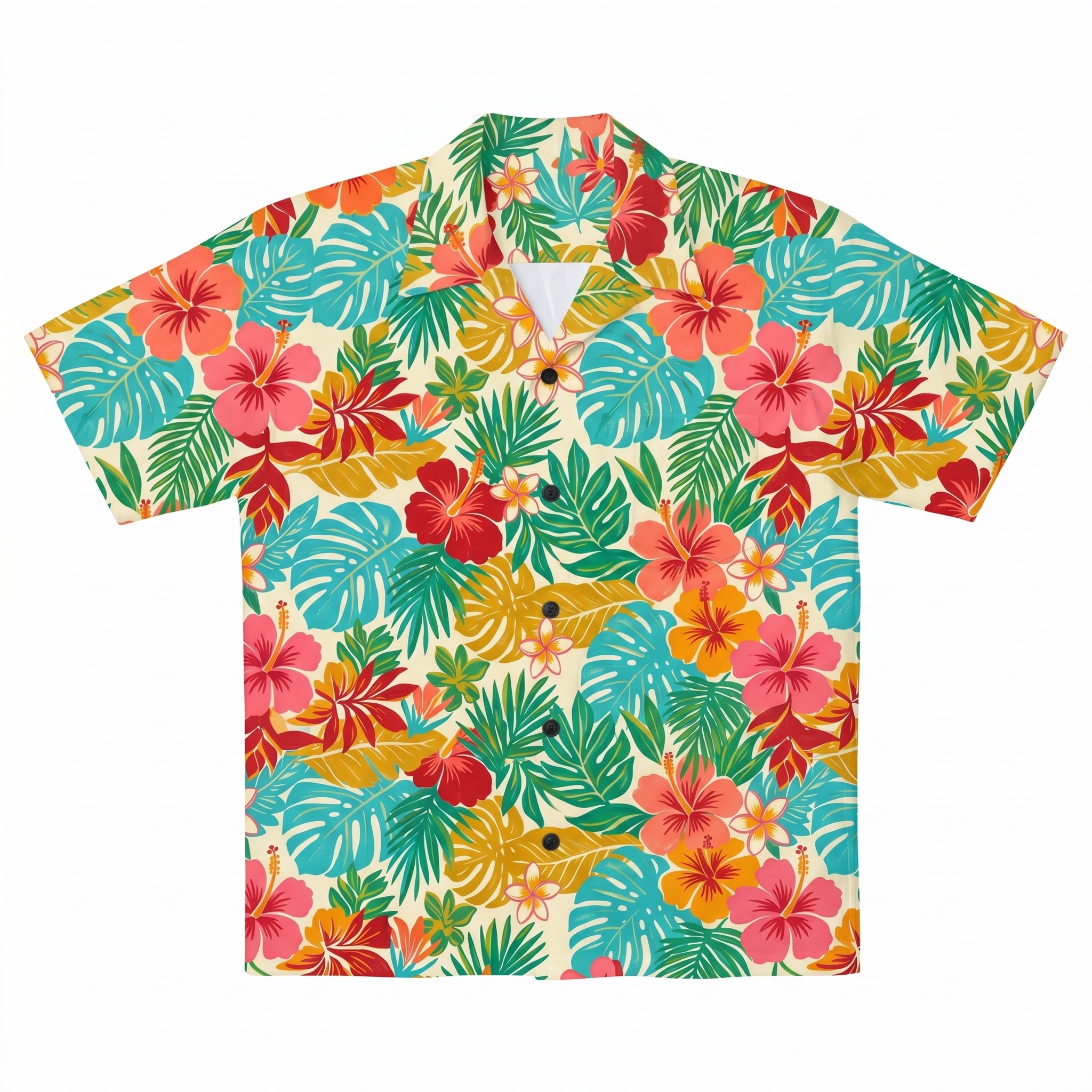 Hawaii Retro Pink Floral Camp Shirt