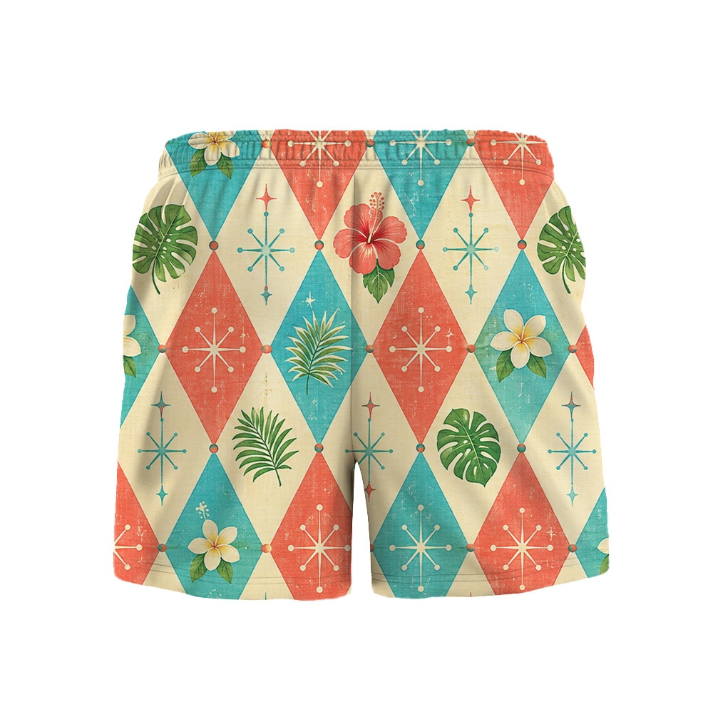 Hawaii Sky Atomic Frond Grid Camp Shirt