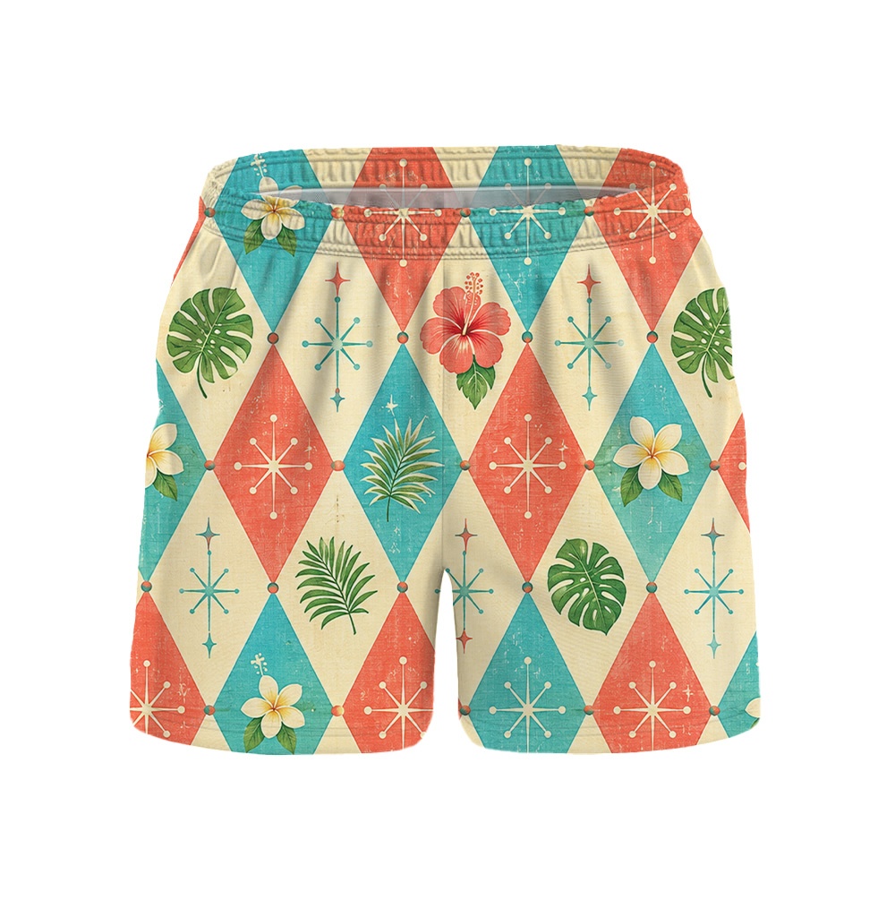 Hawaii Sky Atomic Frond Grid Camp Shirt