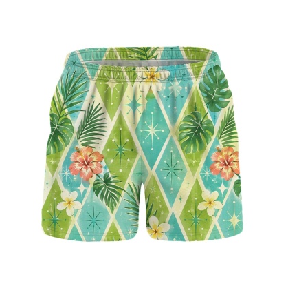 Hawaii Teal Atomic Aqua Argyle Camp Shirt