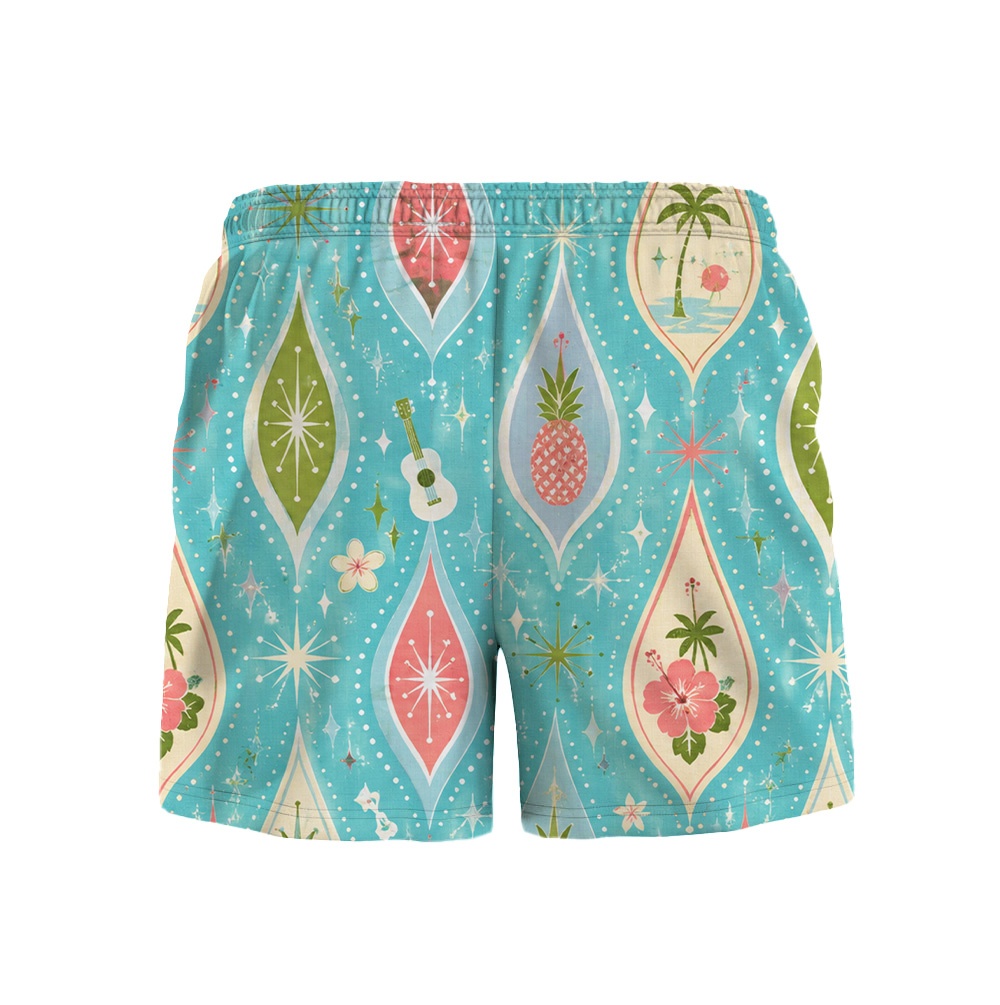 Hawaii Teal Atomic Monstera Diamond Camp Shirt