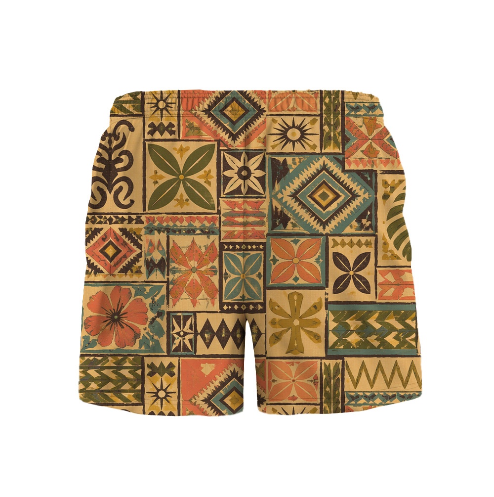 Hawaii Tiki Adobe Mosaic Camp Shirt