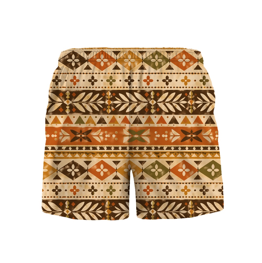 Hawaii Tiki Amber Stripework Camp Shirt