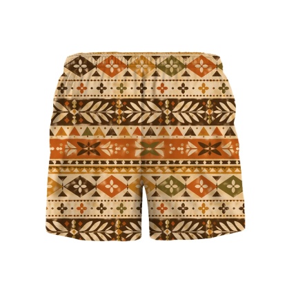 Hawaii Tiki Amber Stripework Camp Shirt