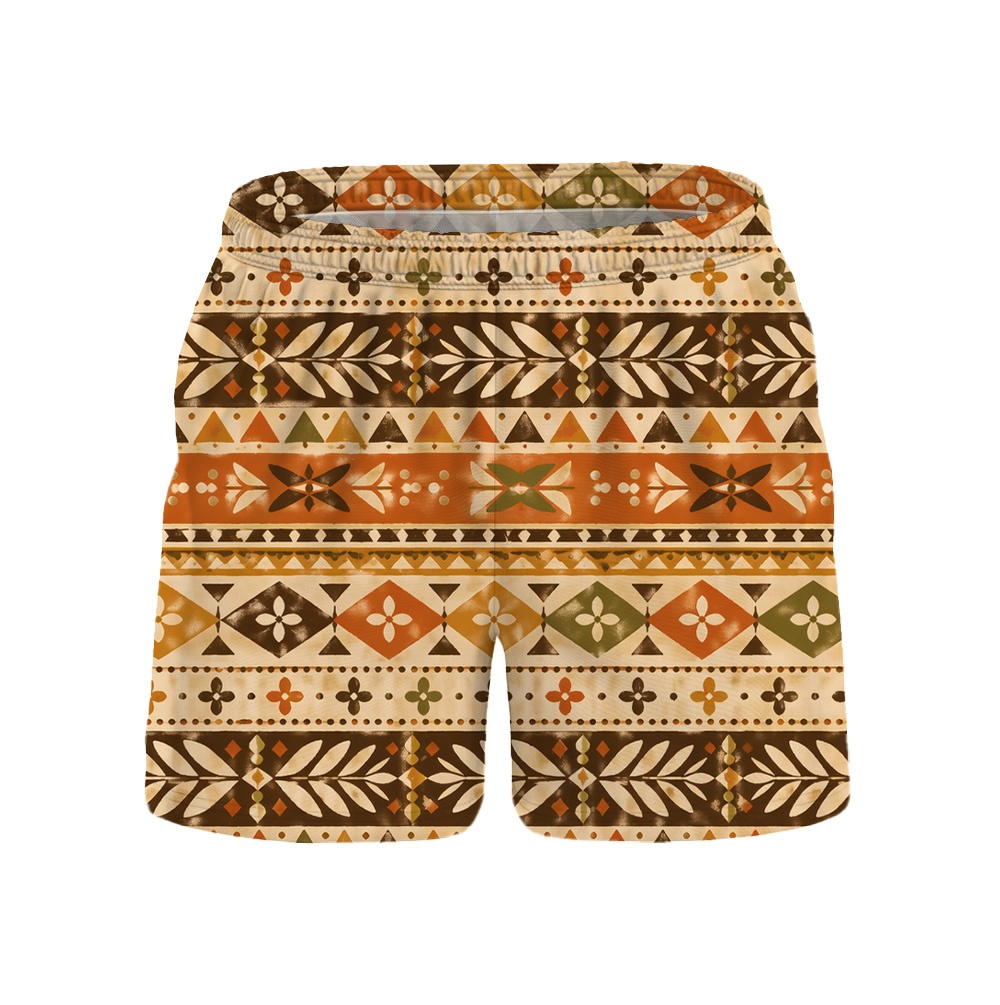 Hawaii Tiki Amber Stripework Camp Shirt