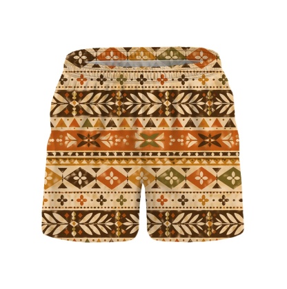 Hawaii Tiki Amber Stripework Camp Shirt