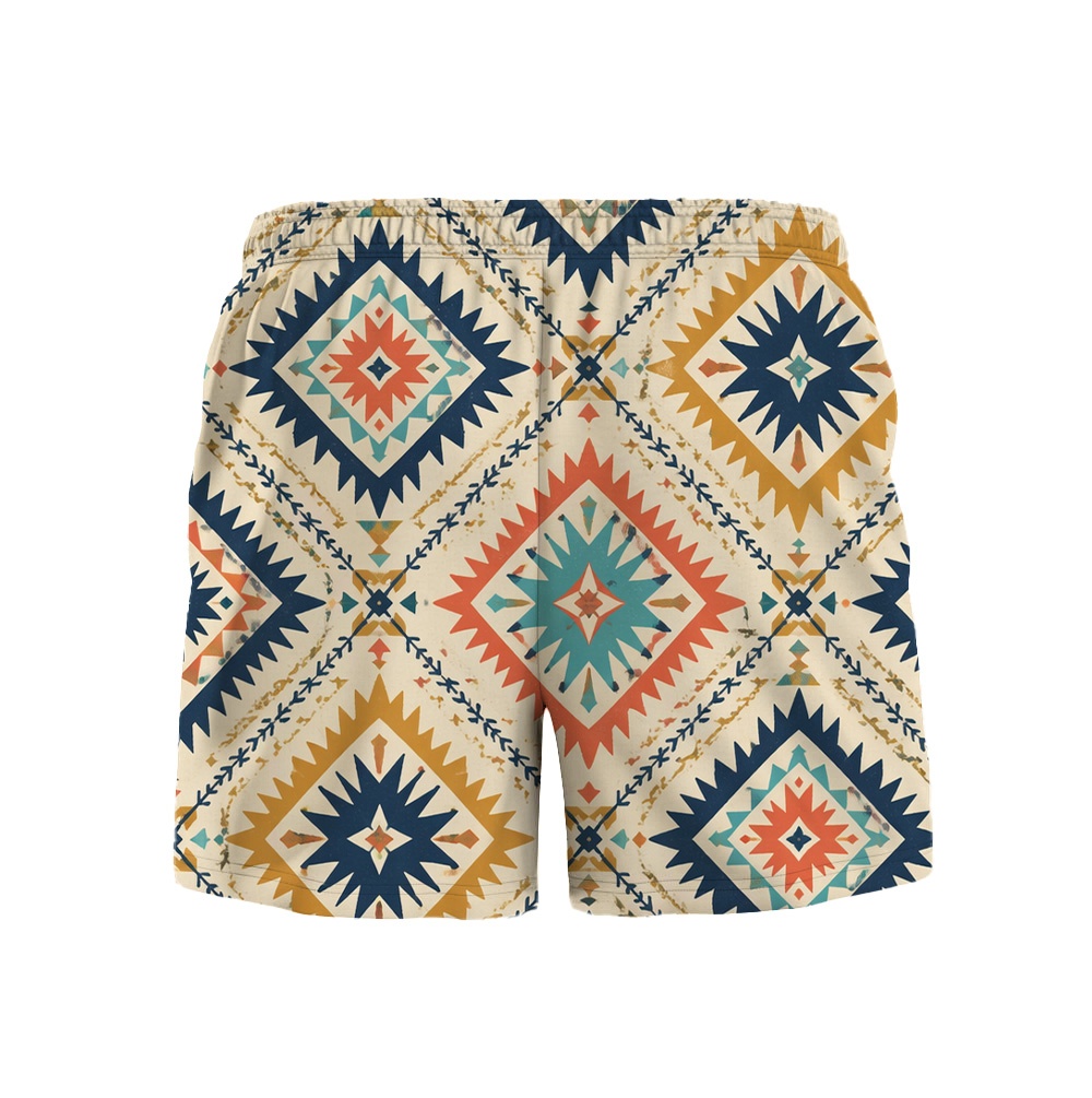 Hawaii Tiki Coastal Diamond Drawstring Shorts