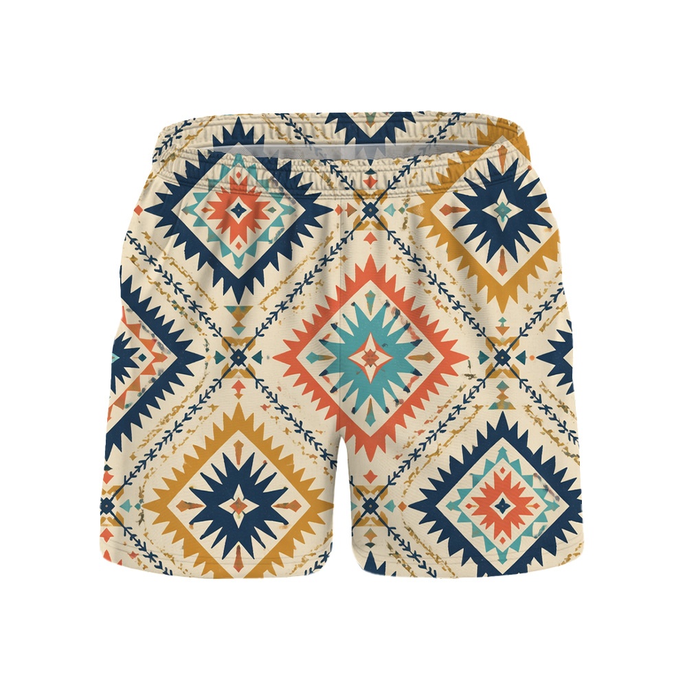 Hawaii Tiki Coastal Diamond Drawstring Shorts