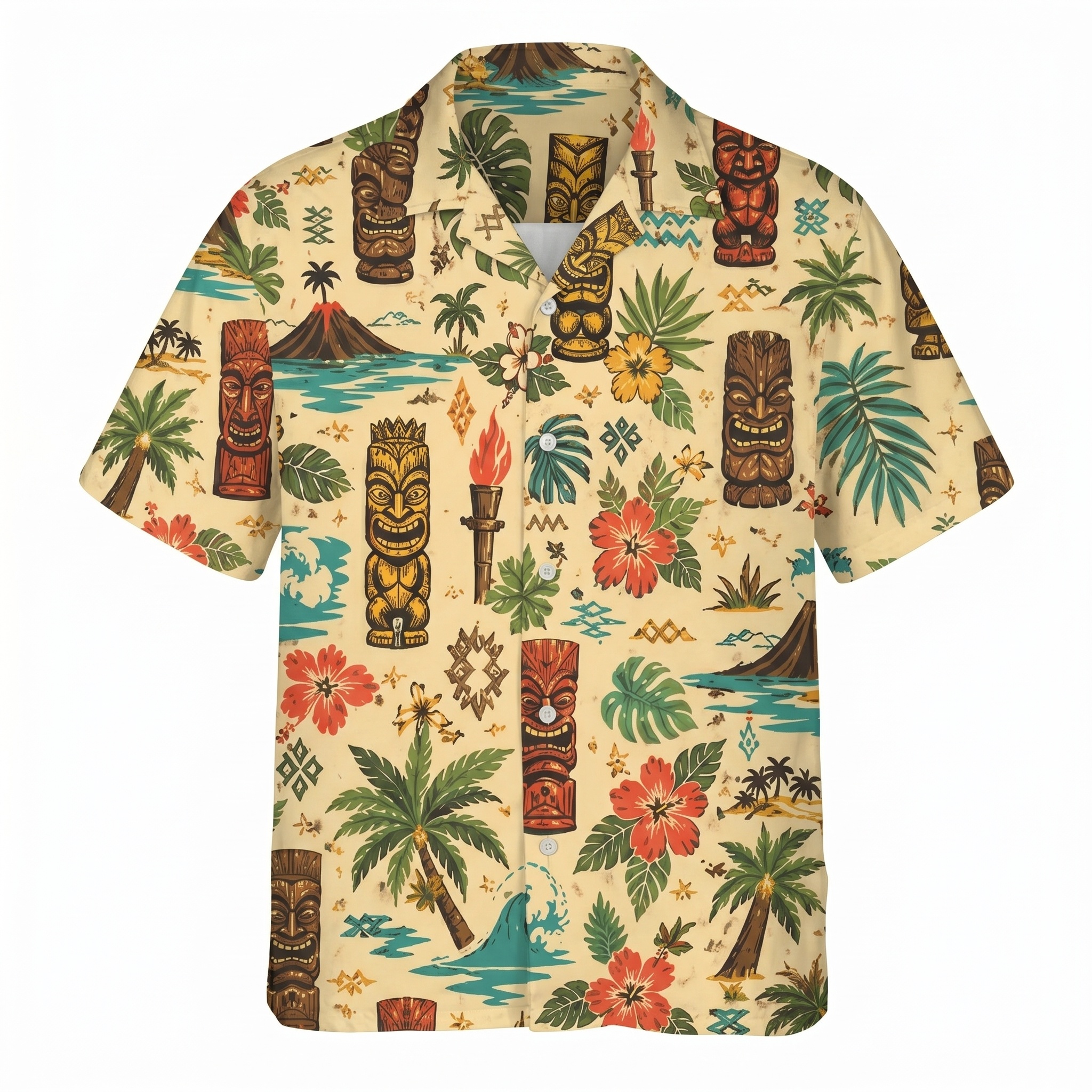 Hawaii Tiki Island Icon Camp Shirt