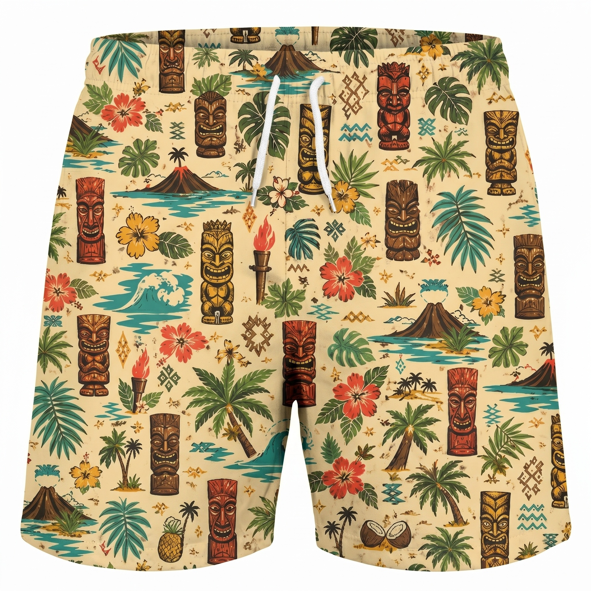 Hawaii Tiki Island Icon Drawstring Shorts